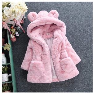 Adorable Pink Teddy Bear Hooded Coat